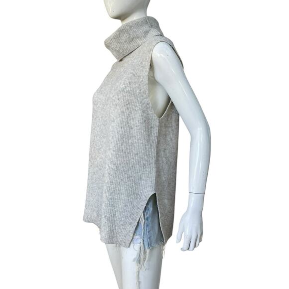 Aritzia Community Wool Yak Blend Gray Sleeveless Knit Cowl Neck Sweater Small - Picture 2 of 11